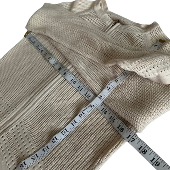Mossimo Women's S Tan Zip Up Knit Cropped Long Sleeves Crew Neck Sweater Top - Picture 12 of 16